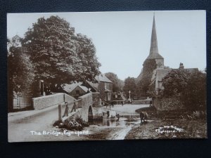 Kent EYNSFORD The Bridge shows Cattle in River & Street Old RP Postcard by R Gee