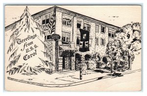 NEW ORLEANS, LA  ~ Roadside CAROL HOTEL for Merchant Seamen 1944 Postcard