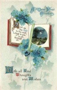 Vintage Postcard 1913 A New Year Greeting Just as the Ivy to the Wall I Cling