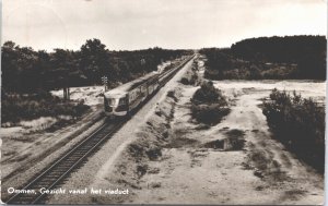 Netherlands Ommen Gezicht vanaf het Viaduct Train Vintage RPPC 04.92