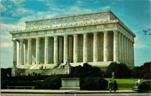 Lincoln Memorial Statue Gettysburg Address Postcard Washington DC Mirro VTG UNP 