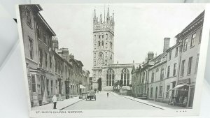 St Marys Church,Church Lane Warwick H Minton Shop 1906 Antique Vintage Postcard