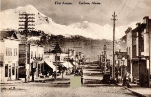 Early RPPC Divided Back, First Avenue, Cordova, Alaska Postcard