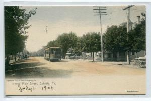 Main Street Streetcar Ephrata Pennsylvania 1906 postcard