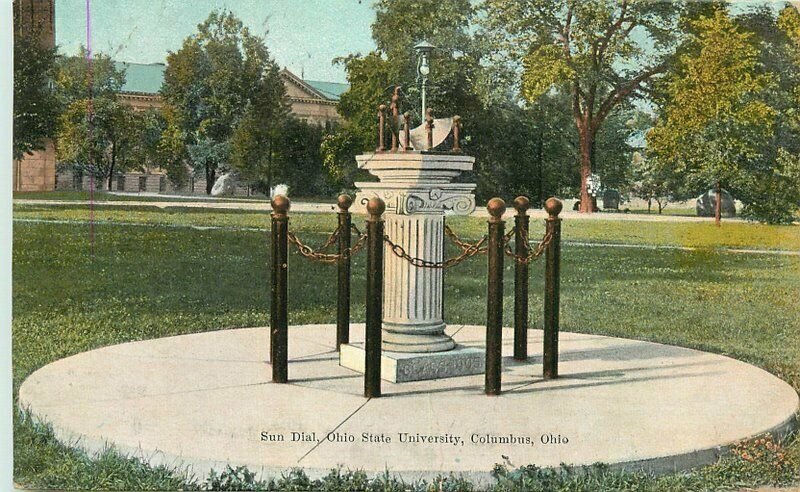 Columbus Ohio Sun Dial University Harriman 1909 Postcard 21-9412