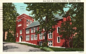 Springfield Ohio, 1945 Blair Hall Wittenberg College Campus, Vintage Postcard