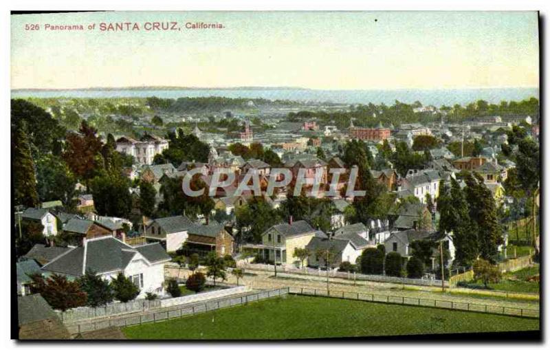 Panorama Of Old Postcard Santa Cruz California