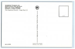 c1960 Josephine Tussaud Inc. Royal Pacific Wax Pope Paul Newport Oregon Postcard