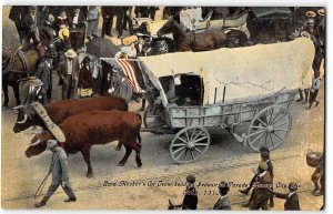 Ezra Meeker's Ox Team Industrial Parade, Kansas City, MO 1910 Vintage Postcard