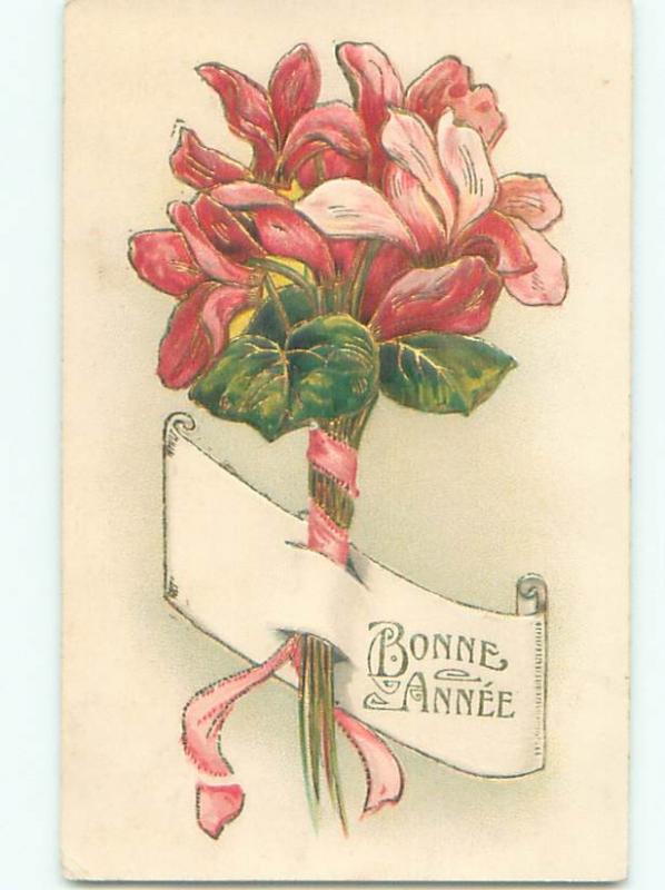 Very Old Foreign Postcard BEAUTIFUL FLOWERS SCENE AA4843