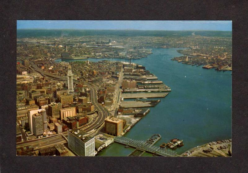 MA Waterfront Congress St Bridge Mass Massachusetts Boston Postcard Custom House