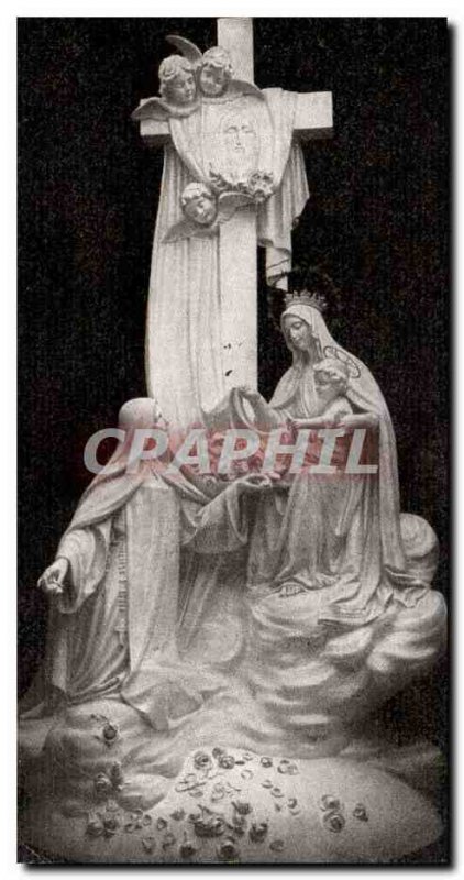 Lisieux Postcard Old sculpts Group surmounting the high altar in the chapel o...