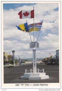 Mile 0 Post, Starting point of the world famous Alaska Highway, British Col...