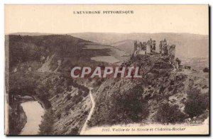 Old Postcard The picturesque Auvergne Vallee Sioul and Castle Rock