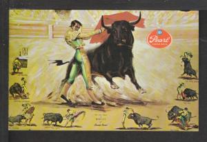 Bull Fighter,Pearl Beer,Advertising Postcard 