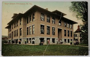 Charleston W. Va High School 1908 to E. St Louis Illinois Postcard D11