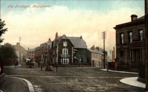 Ballymena Ireland The Pentagon Street Scene c1910 Vintage Postcard