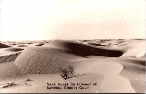 Real Photo Postcard Sand Dunes on Highway 80 Imperial County, California