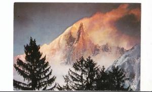 BF14364 chamonix mont blanc lever de soleil sur la verte france front/back image