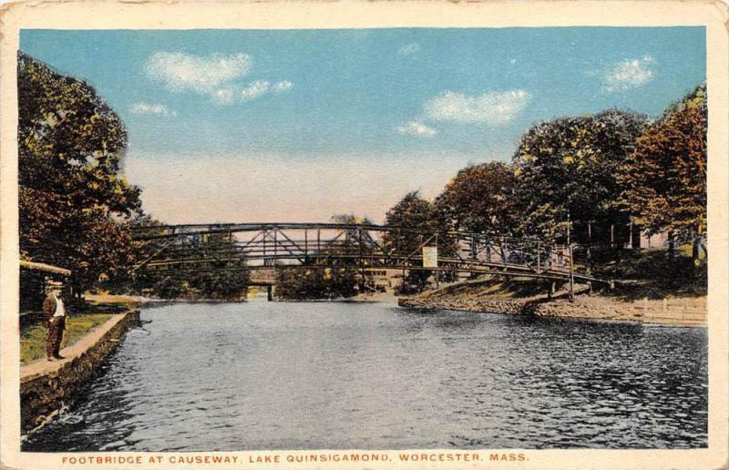 Massachusetts Worcester Lake Quinsigamond     Footbridge at Causeway