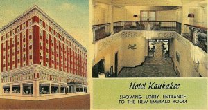 Postcard Interior & Exterior Views of Hotel Kankakee in Chicago, IL.   R2