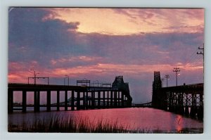 Charleston SC- South Carolina, Twin Giants Of The Cooper River, Chrome Postcard