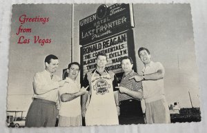 Greetings From Las Vegas Nevada Ronald Reagan Vintage Postcard Unposted