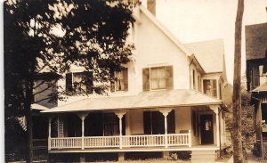 1920s RPPC Real Photo Postcard House Wiht Large Porch