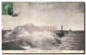 Old Postcard Le Havre Le Digue per stormy weather
