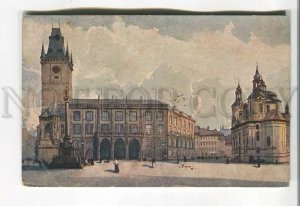 485473 Czech Republic Prague Old Town Hall Russian Church Vintage postcard