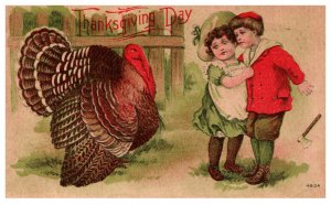 Thanksgiving  Tom Turkey  , 2 children with Axe