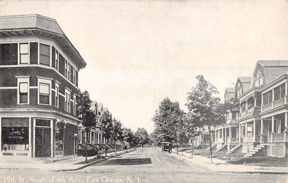 East Orange New Jersey Street Scene Intersection Antique Postcard K10453 United States New