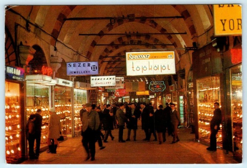 ISTANBUL, TURKEY ~ Jewelry Stores GRAND BAZAAR Güzellikleri 1981- 4x6 Postcard