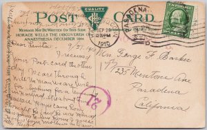 Vintage Hartford CT Horace Wells Anesthesia Statue Lithograph Postcard 1910 H81