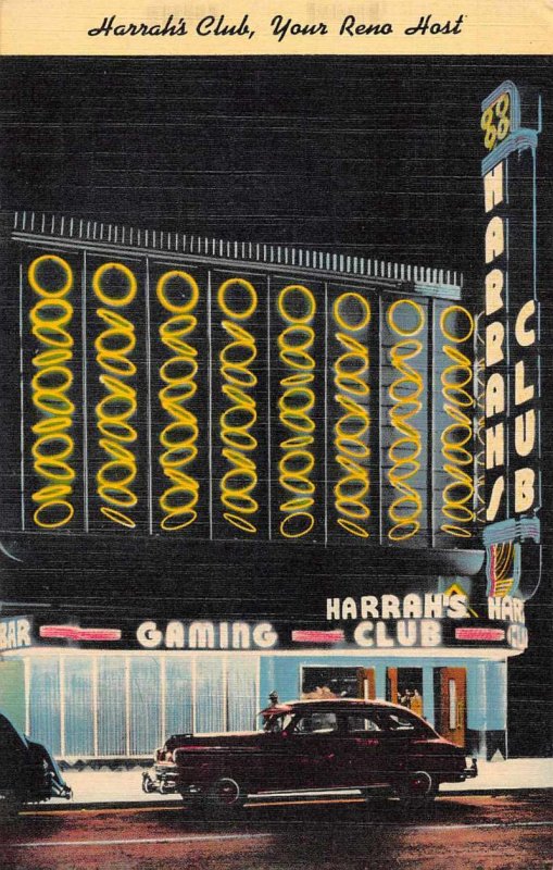 Reno Nevada Harrah's Club Linen Vintage Postcard AA9716 