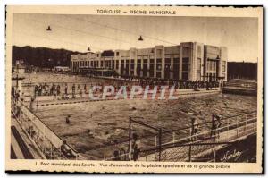 VINTAGE POSTCARD municipal Park of the sports Overall pictur