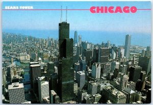 Postcard - An aerial view of the Sears Tower - Chicago, Illinois