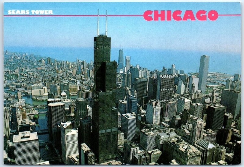 Postcard - An aerial view of the Sears Tower - Chicago, Illinois