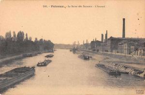 Puteaux France Seine River L'Arsenal Antique Postcard J65154