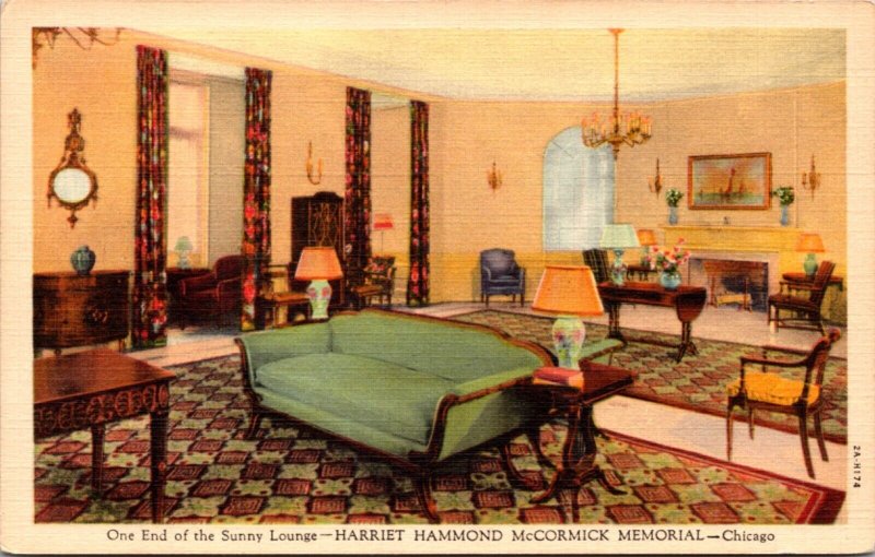 Lounge Harriet Hammond McCormick Memorial YWCA Chicago 100 North Dearborn St