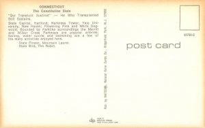Colorful Connecticut Artist's Palette With 5 Views Vintage Chrome Postcard