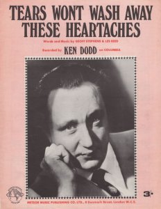 Tears Wont Wash Away Those Heartaches Rare Ken Dodd Sheet Music