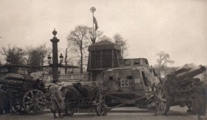RPPC WWI Captured German Tank Real Photo Postcard