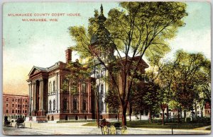 Milwaukee WI-Wisconsin, 1907 Milwaukee County Courthouse Park, Vintage Postcard