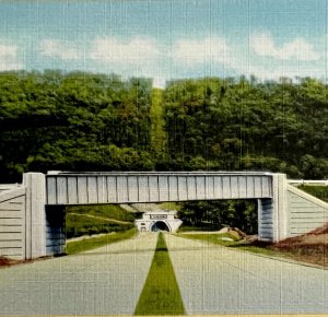 Kittatinny Tunnel Postcard Pennsylvania Turnpike Appalachian Pass c1940s DWS5C