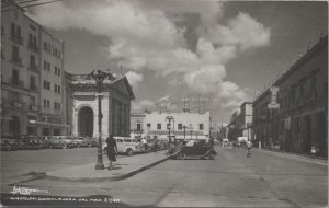 RPPC Postcard Ave Colon Guadalajara Mexico Vintage Cars