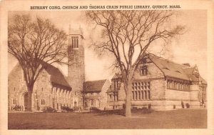 Bethany Cong. Chruch and Crain Public Library Quincy, Massachusetts MA