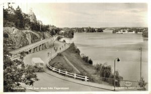 Sweden Trollhättan Utsikt över älven fran Fagerstrand RPPC 05.81