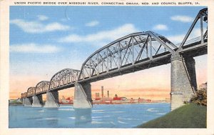 Union Pacific Bridge Missouri River Council Bluffs, Iowa  