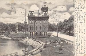 Warren Ohio 1907 Postcard City Hall Trumbull County